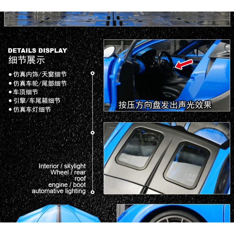 1:18 تشيرون السوبر سبيكة نموذج سيارة لعبة Diecasts صب المعادن الصوت والضوء سيارات لعب للأطفال مركبة