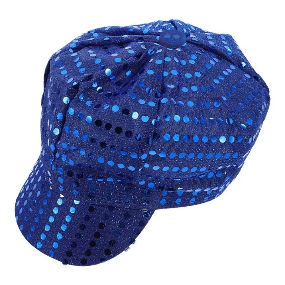 Retro Glitter Bling Costume Hat Sequin Dress Up Hat Beret Newsboy Cap Dance Hat Birthday Party
