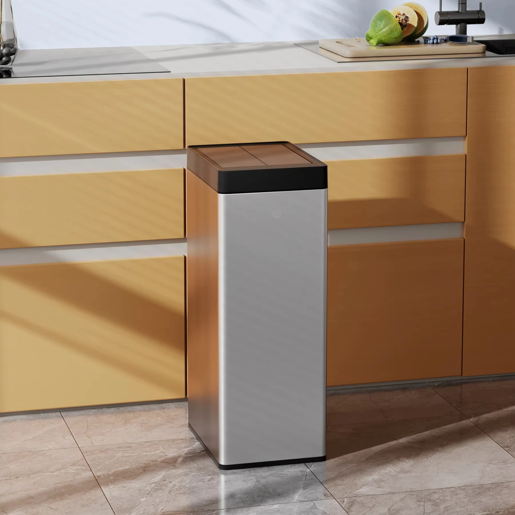 30L Big Capacity Kitchen Automatic Smart Dustbin Touthless Stainless Steel Hotel Kitchen Garbage Bin