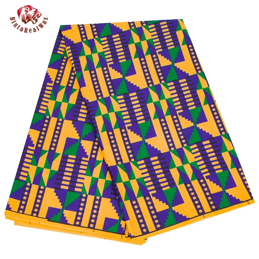 Africa Nigerian Prints Batik Fabric Real Wax Patchwork Sewing Dress Craft Loincloth Polyester Ankara Designer Tissu FP6545