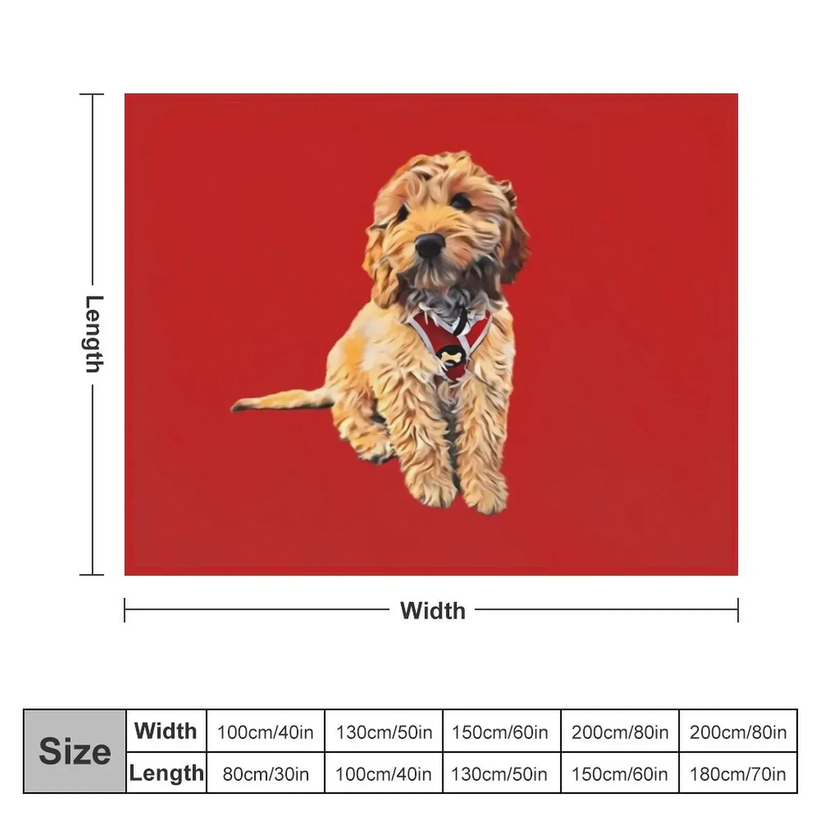 Cute Golden Doodle art Throw Blanket Decorative Throw Nap Retros Decorative Beds Blankets