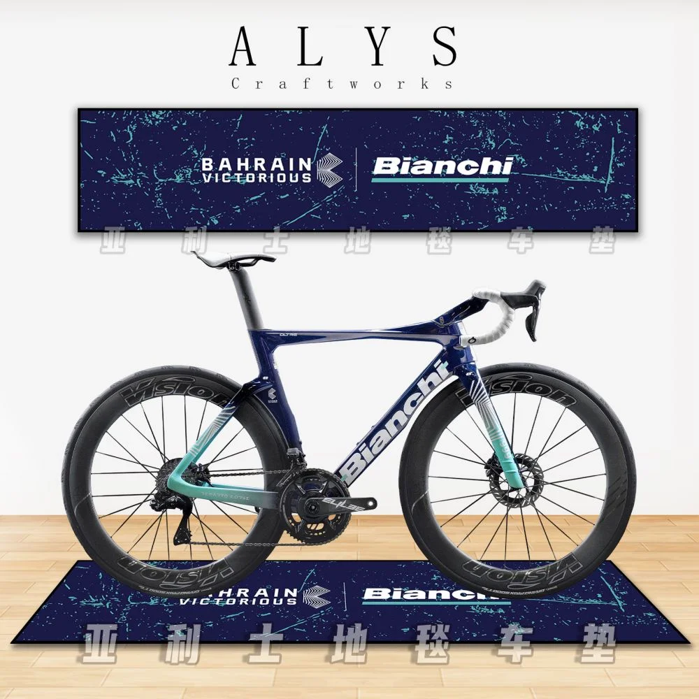 VIKAMA Bike Floor Mat Indoor Parking Mat Non-Slip Oil-Proof Machine Washable Garage Carpet Bike Display Mat Garage Decoration
