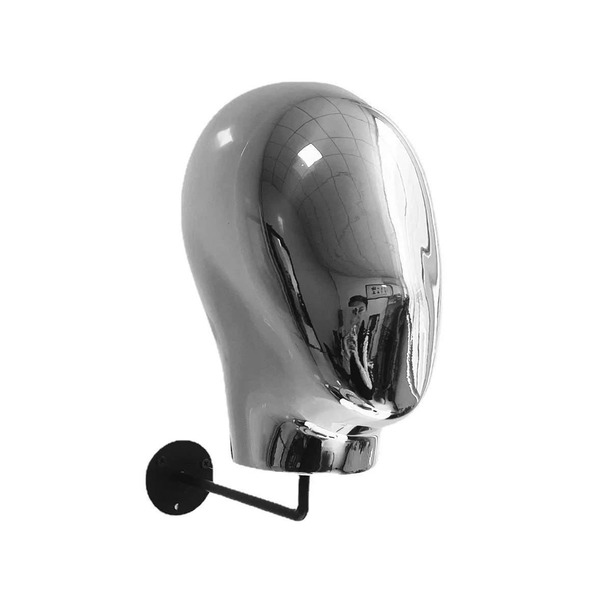 New Fashion Wall Mount Plastic Mannequin Head, Gold & Silver Plated Head Model for Wig Hat Headdress Display