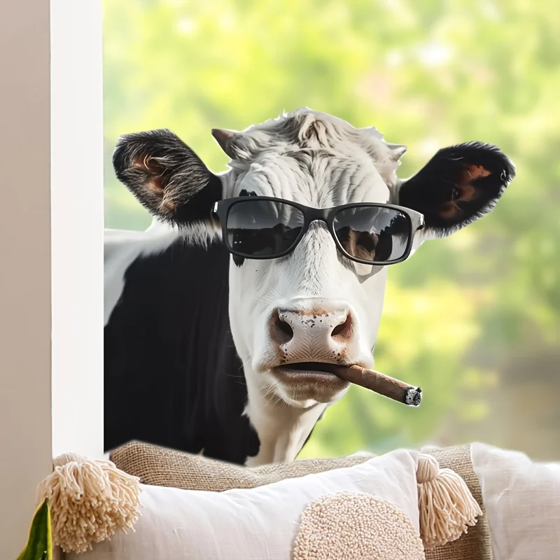 1pc cow theme wall stickers, stickers, suitable for living room, bedroom, study.