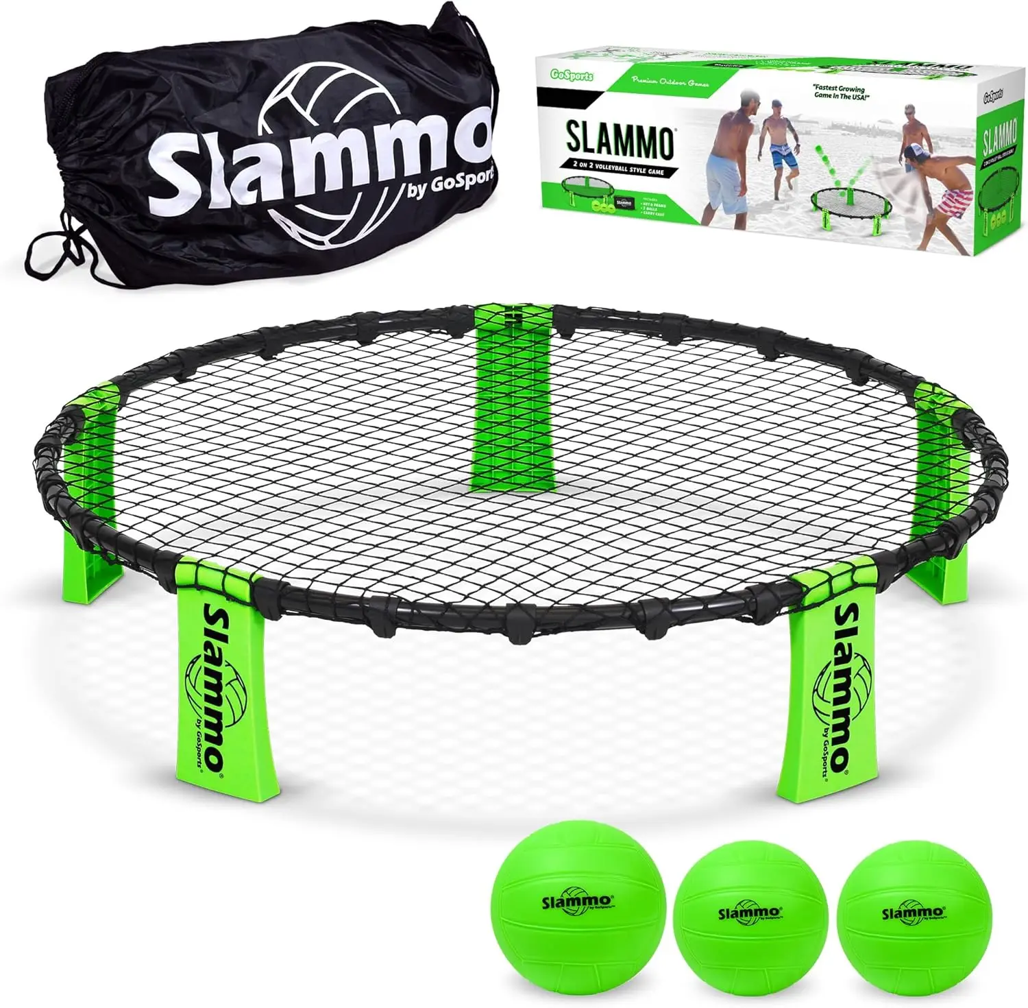 

Game Set (Includes 3 Balls, Carrying Case and Rules) - Outdoor Lawn, Beach & Tailgating Roundnet Game