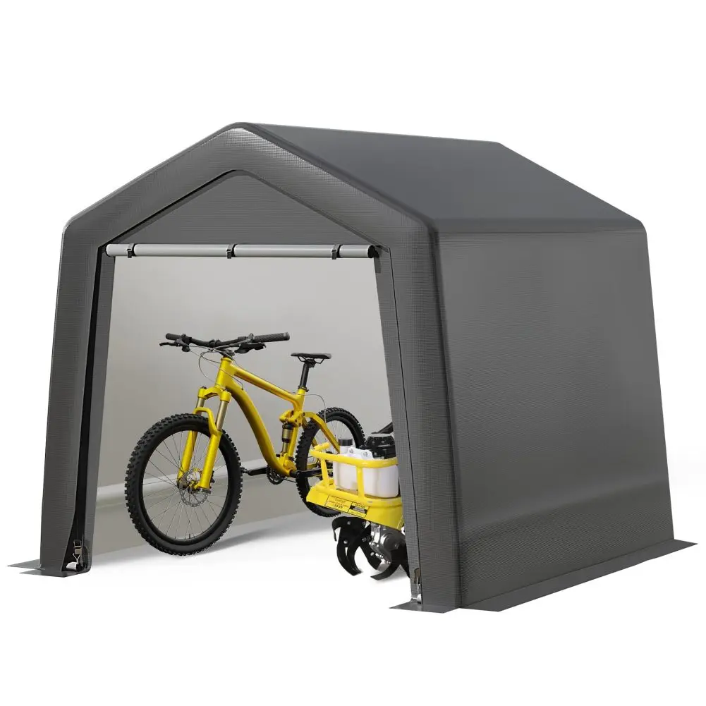 

Outdoor Storage Shed Portable Carports Waterproof Garages Canopy with Roll-up Zipper Doors for Motorcycle Bike Gardening Tool