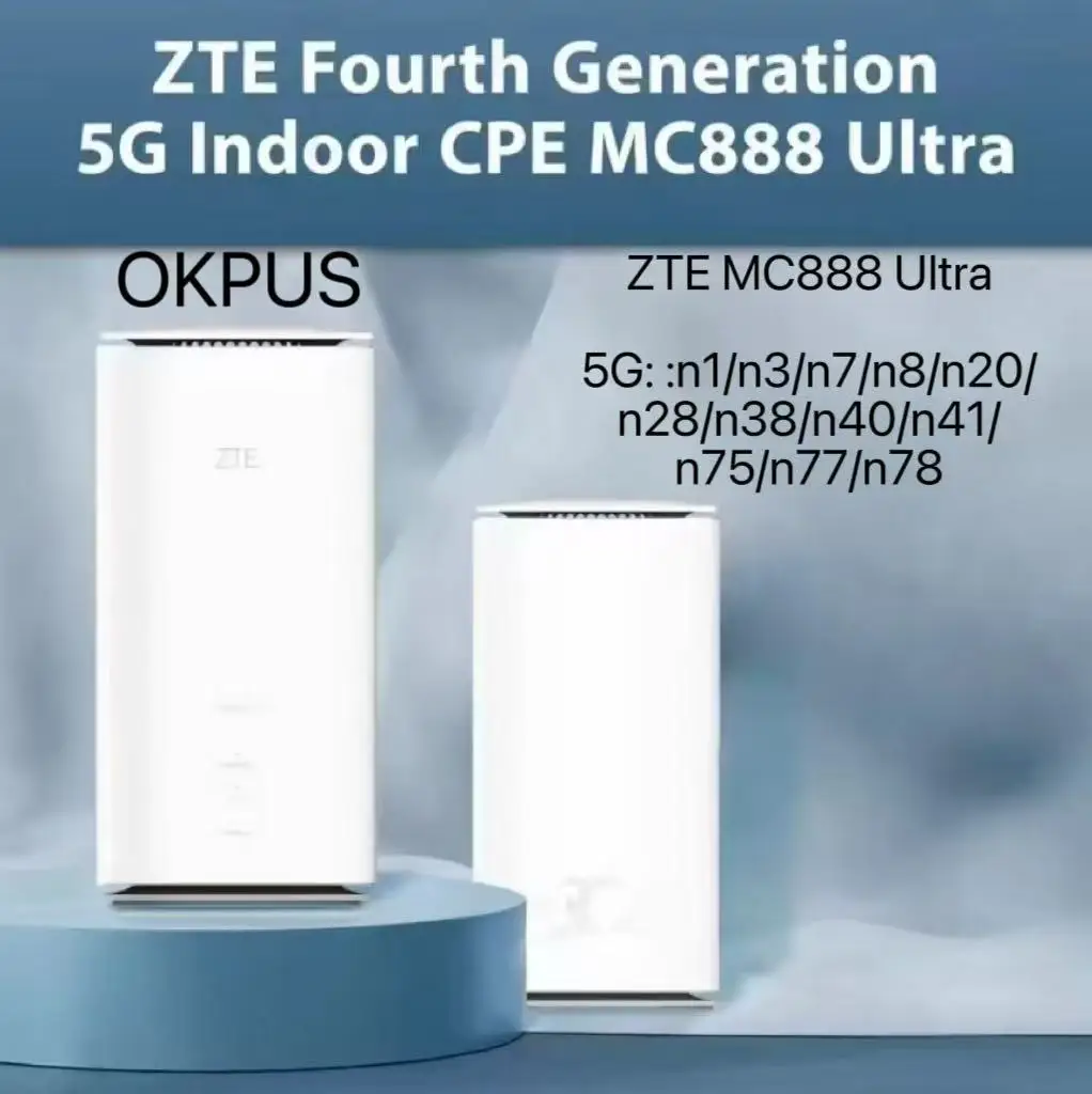 Unlocked ZTE 5G Qualcomm SDX62 Home CPE MC888 3600mbps Wi-Fi 6 AX3600 Sim Router 5G Indoor Outdoor Mesh Router Sim Card RJ11