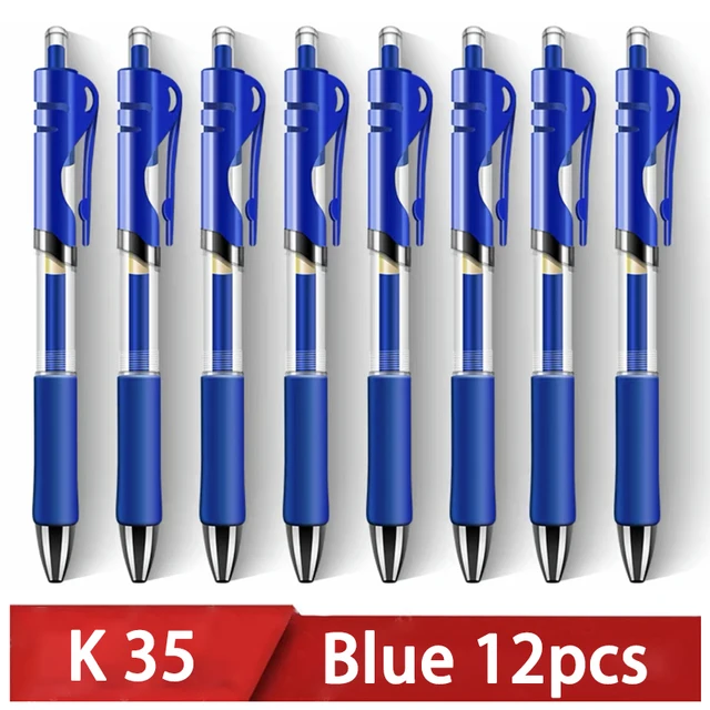 Wysuwany długopis żelowy, czarny, czerwony, niebieski długopis do pisania, artykuły biurowe i szkolne, artykuły papiernicze, 0,5 mm, wysuwany, pudełko 12 szt.