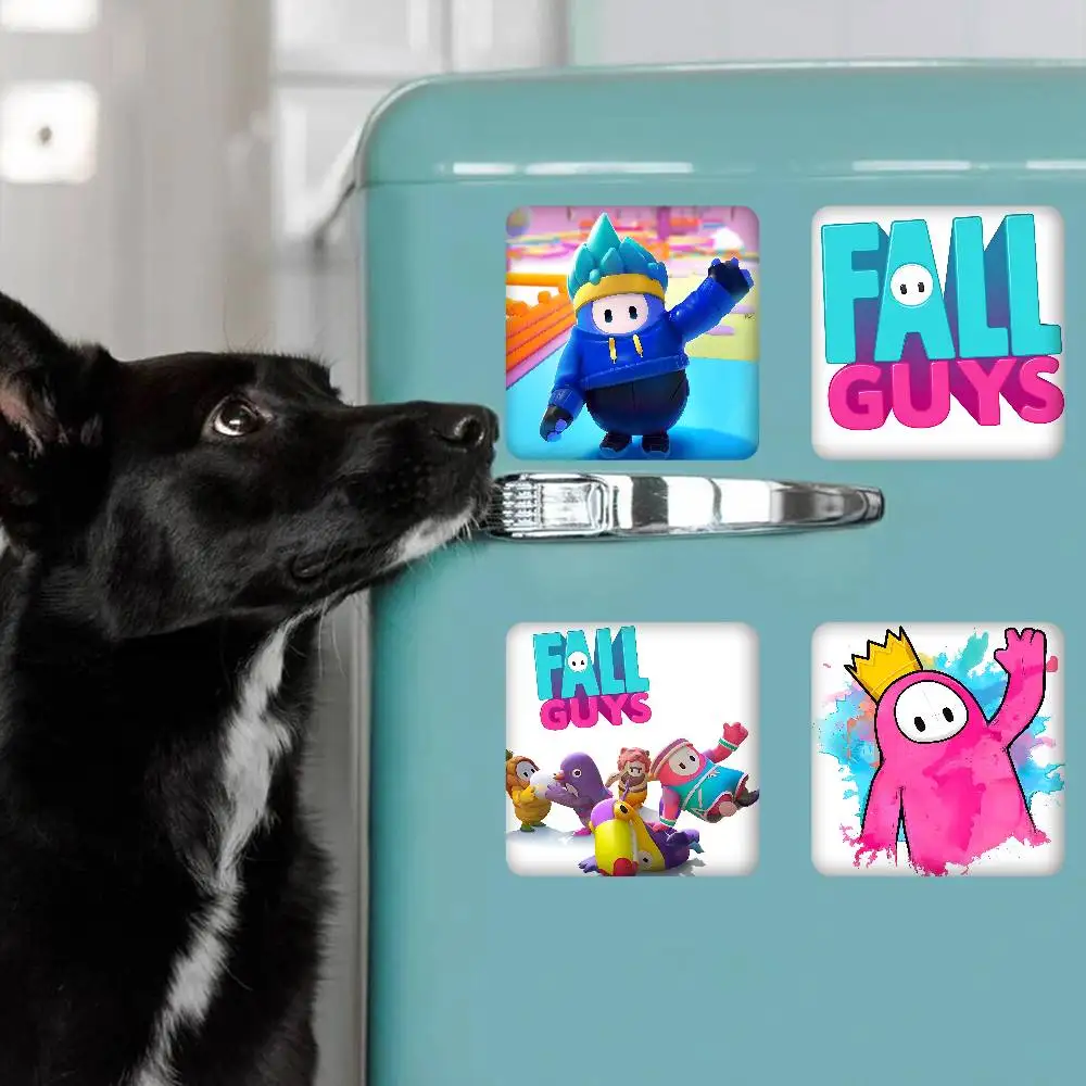 F-Fall G-Guys لعبة شخصية مغناطيس الثلاجة صور هدايا مخصصة صورة مربعة الثلاجة المطبخ ديكور المنزل Souirs