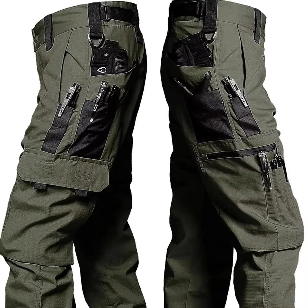 Men's Tactical Pants, Waterproof Pants, Men's Casual Sports Combat Pants, Men's Outdoor Multi Pocket Wear-Resistant Work Pants