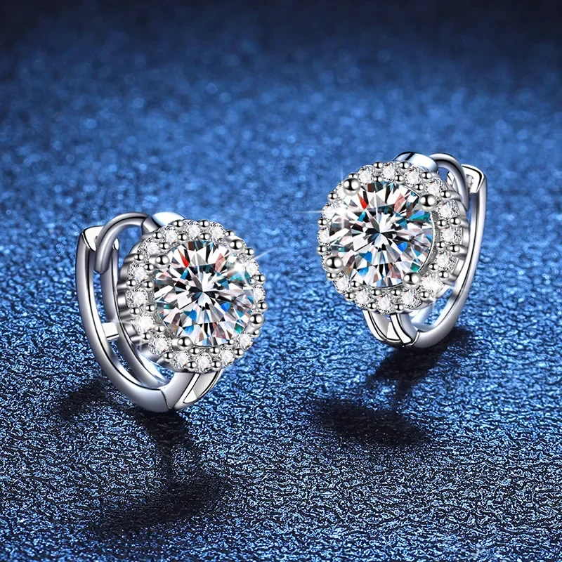 NASIAIn 1-2cttw D Color Moissanite Hoop Earrings for Women S925 Silver Party Small Ear Buckle Wedding Earring Wholesale 2026