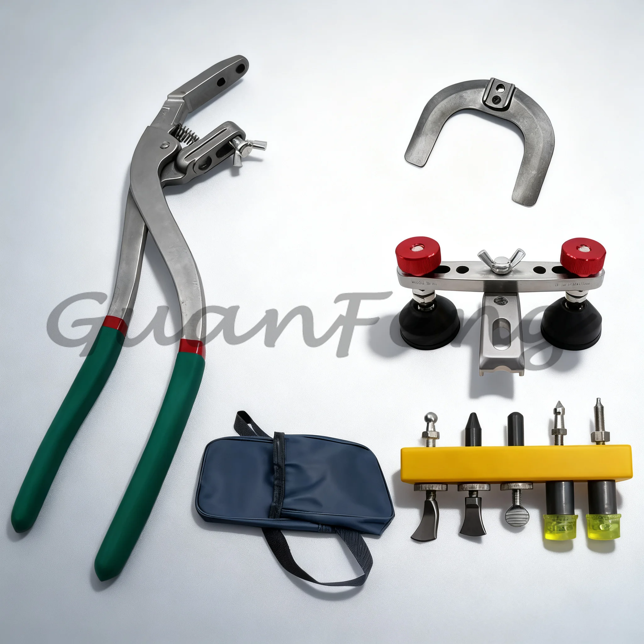 Paintless Car Dent Repair Tool, Edge Crimping Pliers, Horseshoe Pliers, Cover Plate, Flat Blade & Flat Hole Pliers