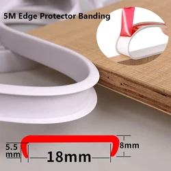 Bandas de borde en forma de U, Protector de borde de chapa autoadhesivo de goma, protectores de madera, tablero, silla, mesa, cinta, reparación de muebles, 5M