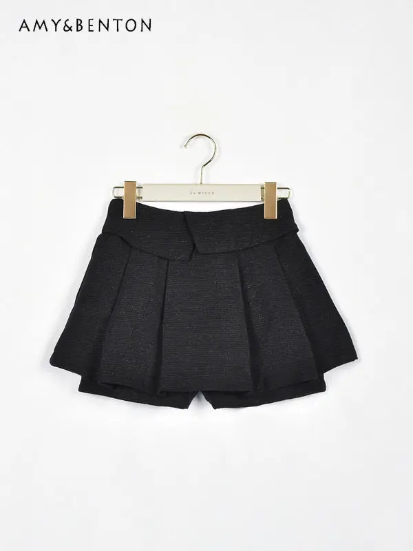 

Японская весенняя новинка: плиссированная мини-юбка с высокой талией, однотонная, универсальная, для повседневной носки, элегантная, милая, А-силуэт