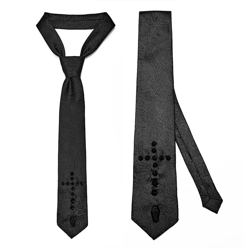 PUNK RAVE Men\'s Gothic Theme Elegant Noble Cross Tie Individuality Ties Handsome Appare Accessories