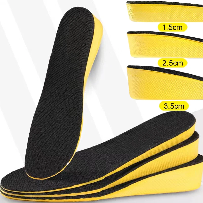 

1.5-3.5cm Height Increase Insoles Comfortable Breathable Shock Absorption Boost Shoes Pads Soft Orthopedic Insole for Men Women