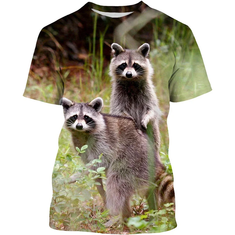 

Cute Animal 3D Print Raccoon T-Shirt Men Streetwear Casual Fashion Tshirt Oversized Round Neck T Shirt Tees Tops Clothing