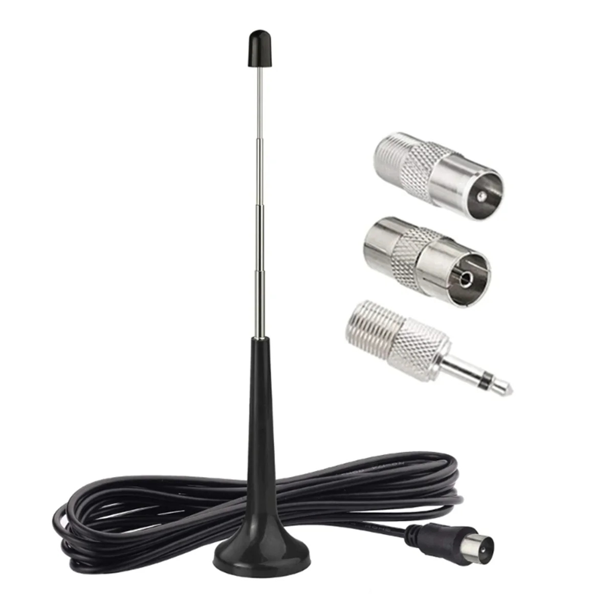 AA87C FM Telescopic Antennas for DAB FM Antennas Indoor FM Radio Antennas with 3 Adapter for Household Digital FM Radio