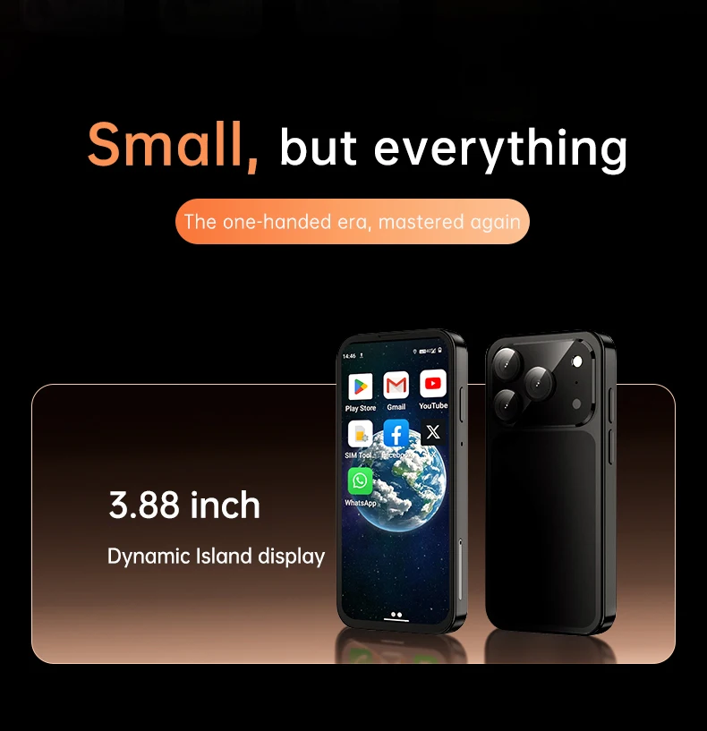 SOYES New XS19 Pro Mini Smartphone 3.88in 2GB RAM 16GB ROM Dual SIM Standby 2000mAh 4G LTE 8-core Android 12 Small Phone