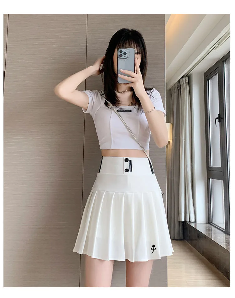 

한국 명품의류 Summer 2024 New Women's Golf Tennis Pleated Skirt New Golf Tennis Women's High Waist Elastic A-line Skirt Short Skirt