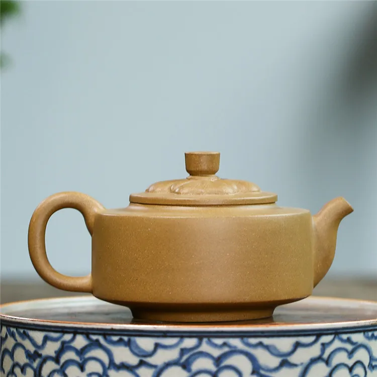 Yixing Purple Clay Pot Origin Original Mine Section Mud Diamond Flower Zhou Pan Kung Fu Tea Set Gift