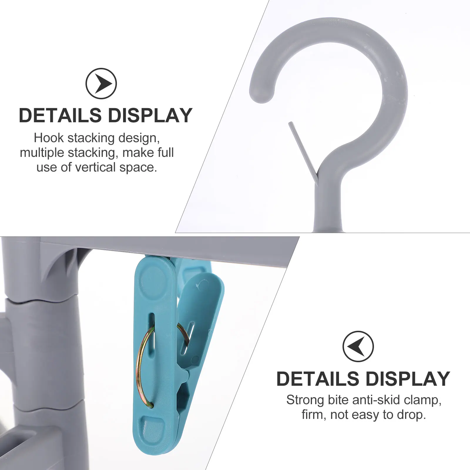 

1pc Rotatable Pp Clothes Rack Windproof Clip Space-Saving Clothes Hanger For Home Dormitory Balcony Sock Hanger