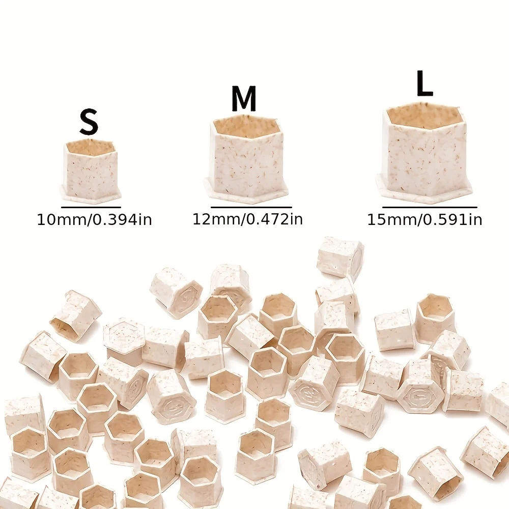 200 Uds tazas de tinta de tatuaje biodegradables S/M/L 10mm-15mm, tapas de tinta de tatuaje desechables ecológicas con Base paja de trigo ecológica para sujetar