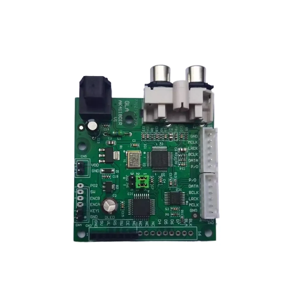 AK4118 Fiber Coaxial I2S Input IIS Output Digital Receiver Board, Soft Control Sampling Display