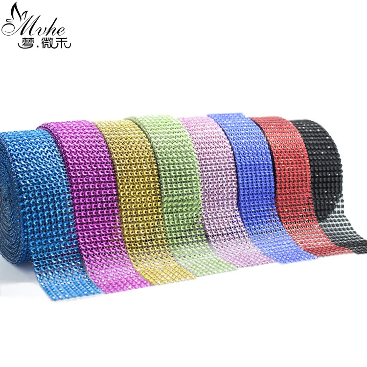 

8 Rows Electroplated Color Hollow Diamond 10 Yards Fake Crystal Net Diamond String