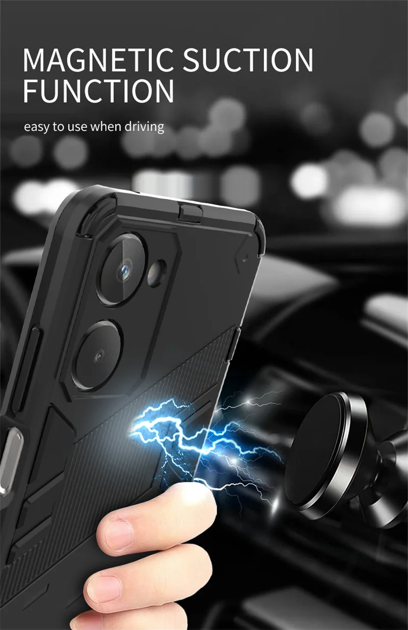 For Realmi 10 Case Anti Shock Kickstand Magnetic Car Holder Armor Phone Case For Oppo Realmy Realme 10 Realme10 4G RMX3630 Cover