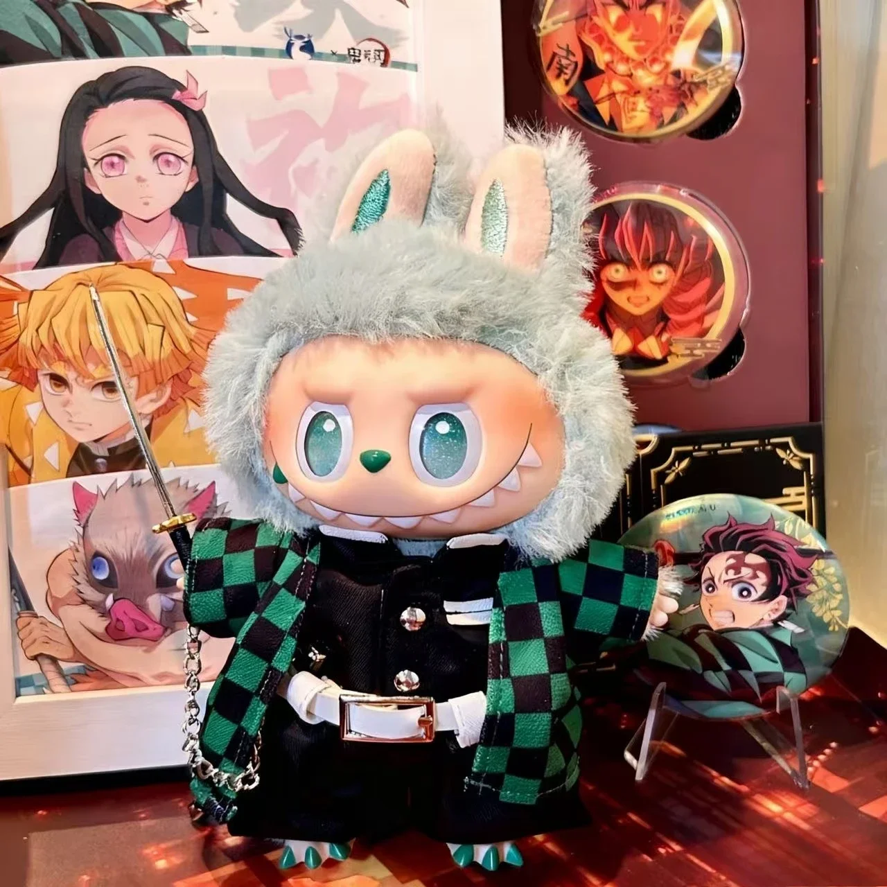 

Милая кукла Танджиро, одежда для Лабу, мультяшный Камадо Танджиро, наряд для косплея, мини-плюшевая кукла, модная одежда, аксессуары для кукол