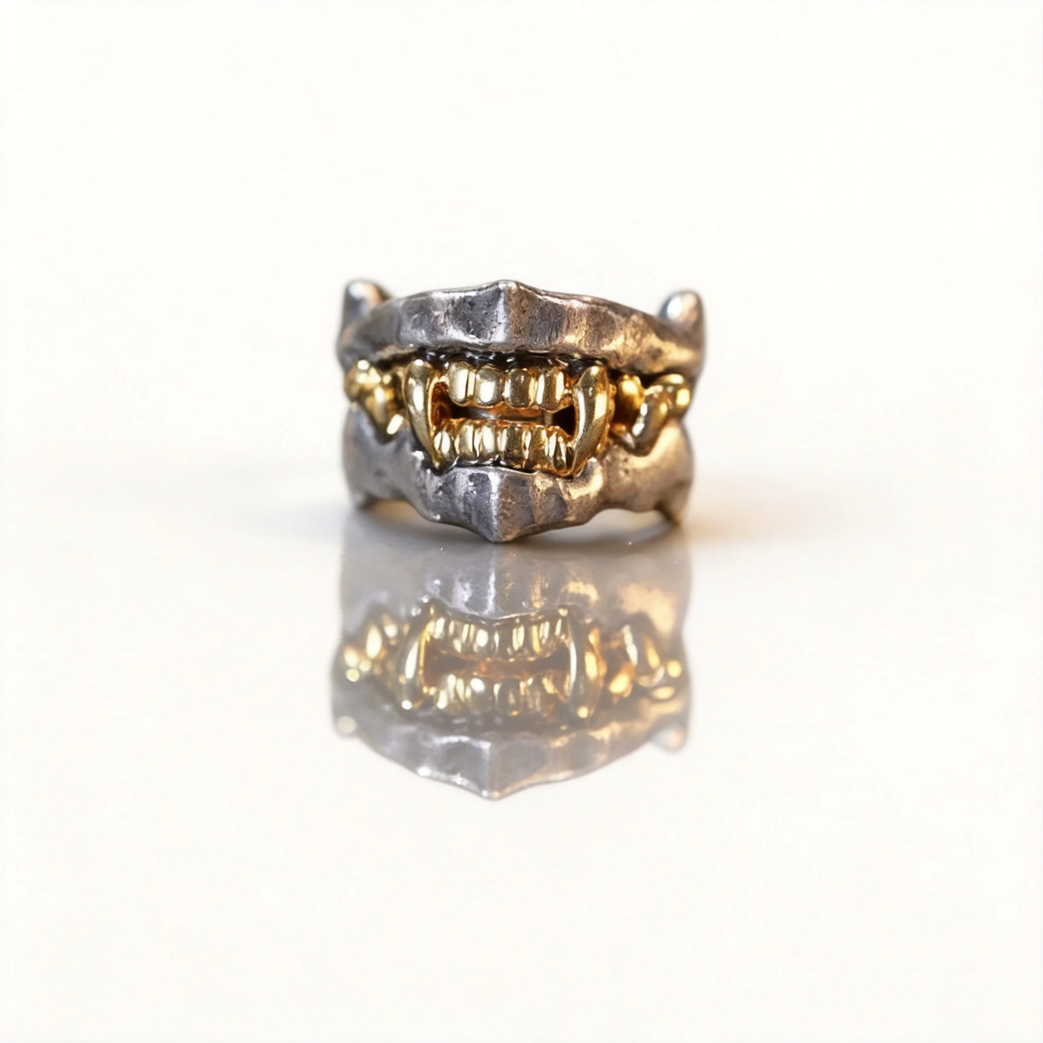 Chinese Style Lucky Evil Warding Tibetan Silver Fangs Spacer Bead Clip Ring Retro Blessing Amulet For Diy Wenwan Bracelet Jewelr