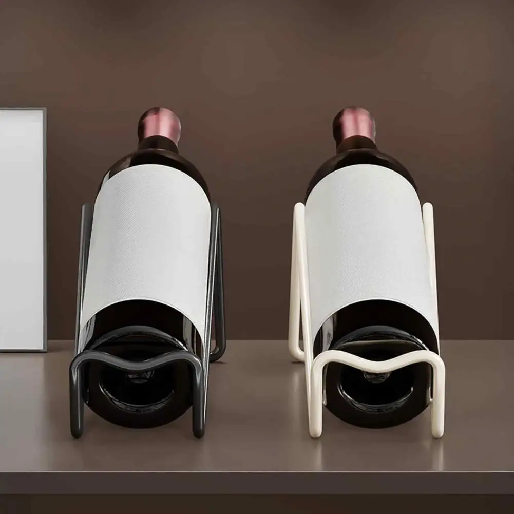 Wine Storage Rack Metal Wine Rack Tabletop Single Bottle Holder Countertop Wine Display Stand for Kitchen Bar Decor Lover Gift