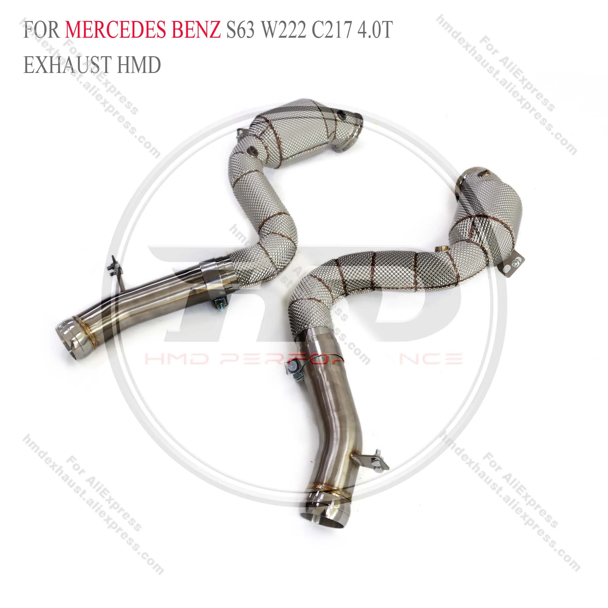 

HMD Stainless Steel Exhaust System Performance Downpipe for Mercedes Benz s63 w222 c217 4.0T with heat shield