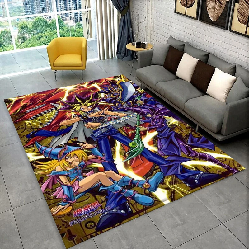 Yu-Gi-Oh Monster Card Cartoon Anime Carpet Rug for Bedroom Living Room Sofa Doormat Home Decor,Kid Game Area Rug Non-slip Gift