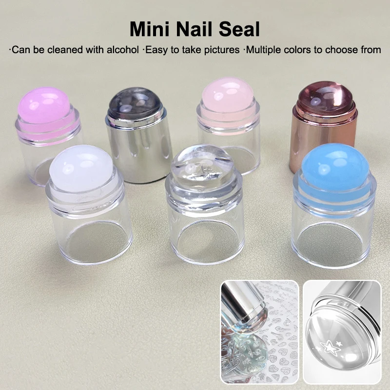 【Paix】 Mini joint en Silicone à tête unique effaçable, outil de transfert de plaque d'acier pour ongles, gelée d'estampage avec grattoir, moule à ongles à pointe française