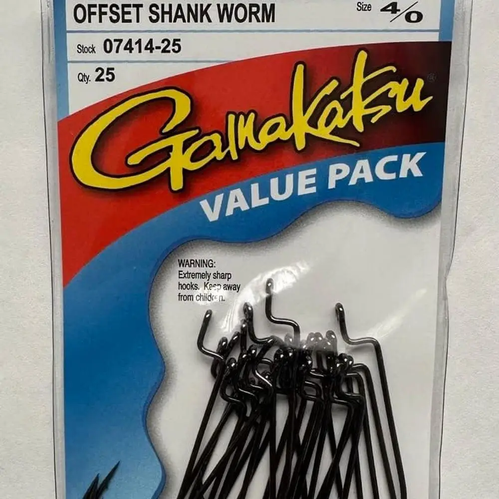 

Червячный крючок с смещенным хвостовиком, упаковка 25 шт. (черный NS, размер 4/0)