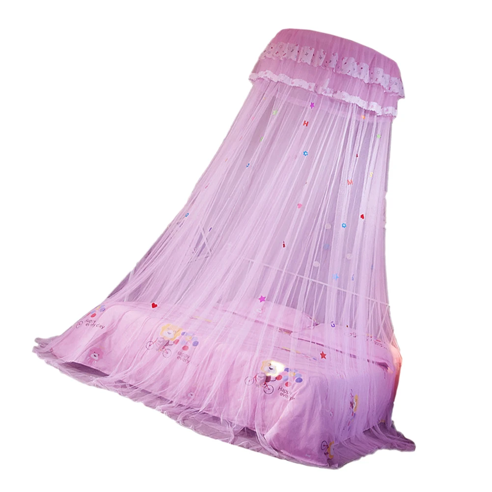 

1pc Round Mosquito Net Breathable Bed Canopy Dome Tent Hanging Pink Netting Prevent Insects Lightweight Sturdy Polyester Lace