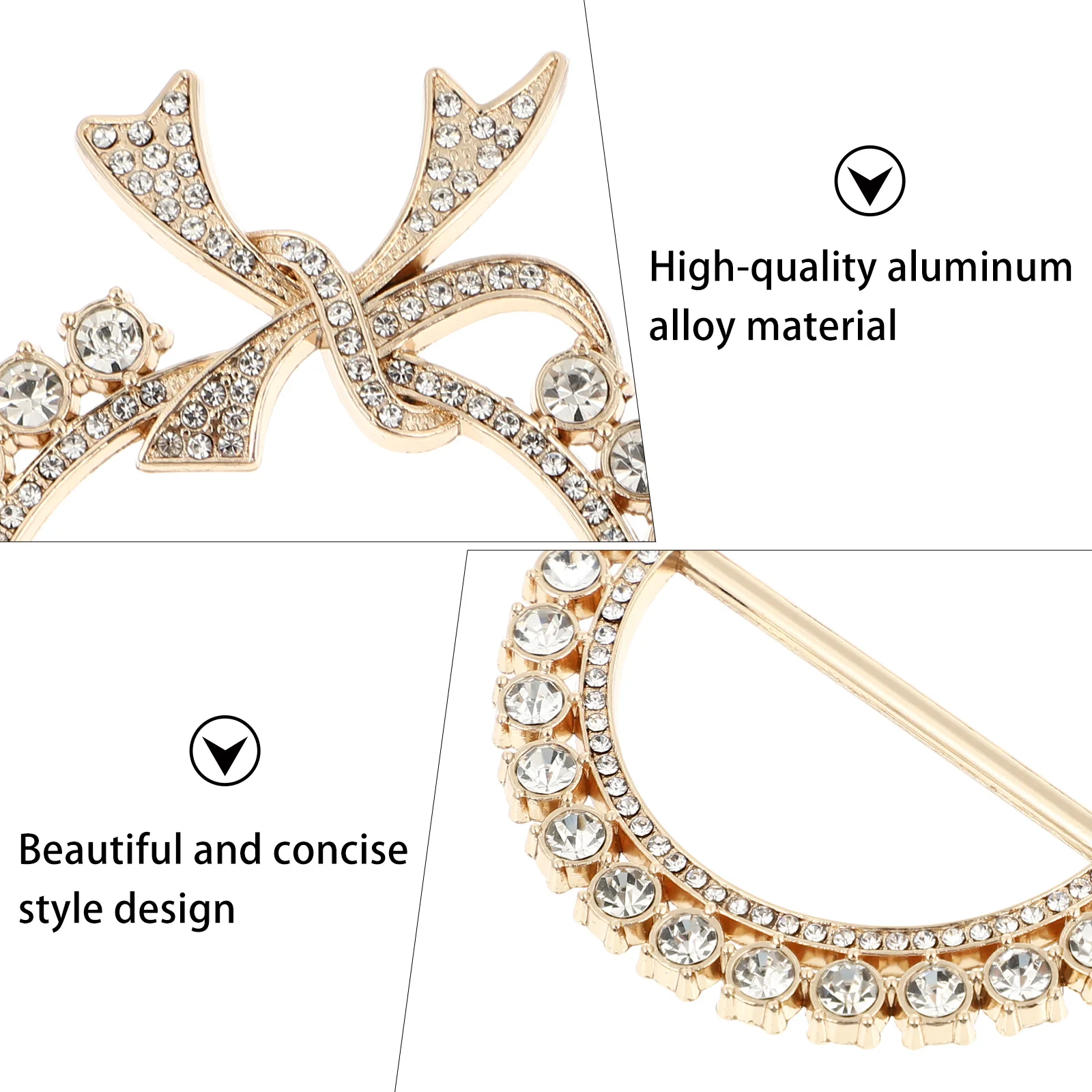 

2 pcs Alloy Metal Shirt Clip Ring Scarf Shawl Buckle T-Shirt Accessories Dressing Clasp Smooth Shiny Fastener Fashion Brooch Pin