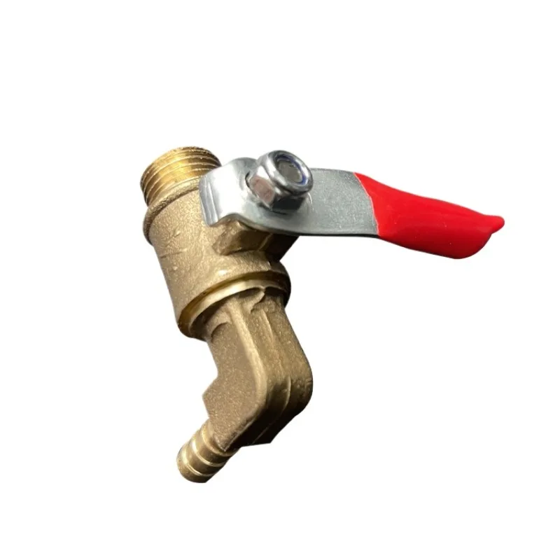 Right Angle Brass Mini Ball Valve, Water Release Switch for Stone Polishing Water Mill, Male Thread Barb Fitting for Hose Pipe