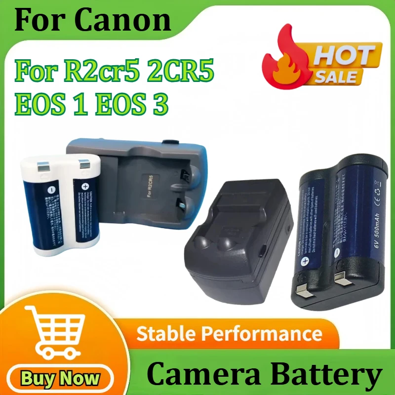 

Upgraded 6V Battery for R2cr5 2CR5 EOS 1 EOS 3 Black/White High-Capacity Batteries + Charger Rechargeable Lithium Film Camera
