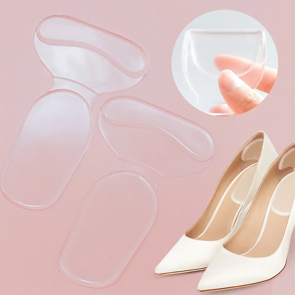 2Pcs Silicone Heel Stickers Shoe Cushion Heel Protector for Shoes High Heels Inserts Heel Pads Shoe Adjuster Women Half Insoles