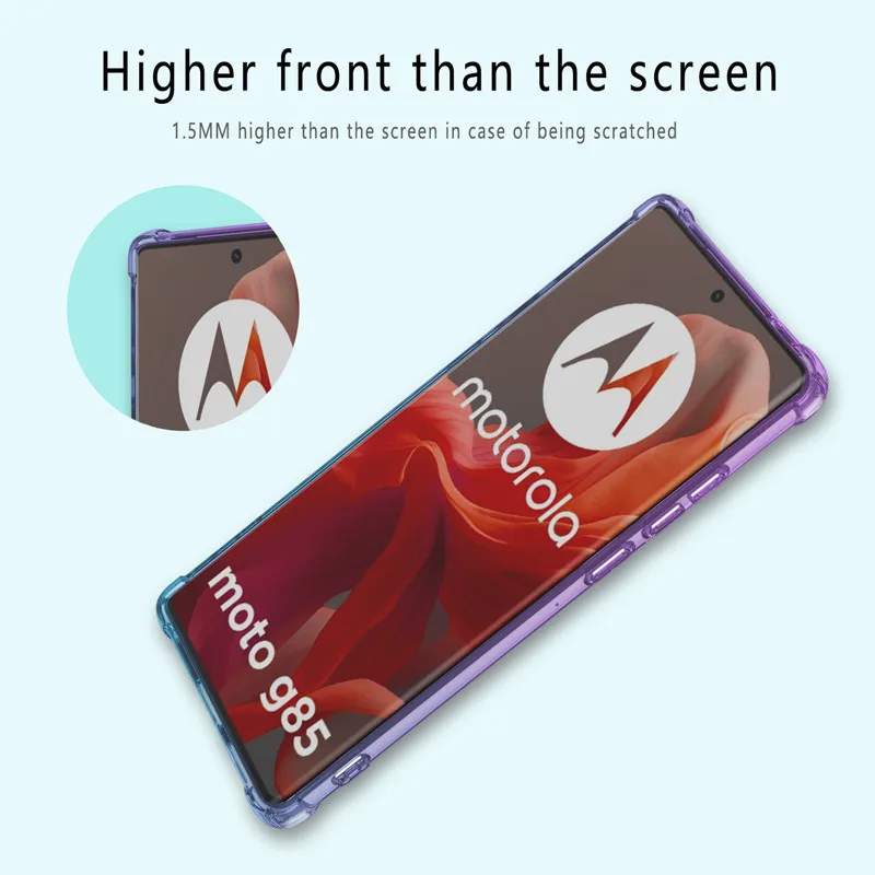 Gradient Silicone TPU Case For Motorola G75 G35 G55 G85 E14 G04S G24 Power G84 G34 G54 G14 5G Protective Cover Coque Fundas