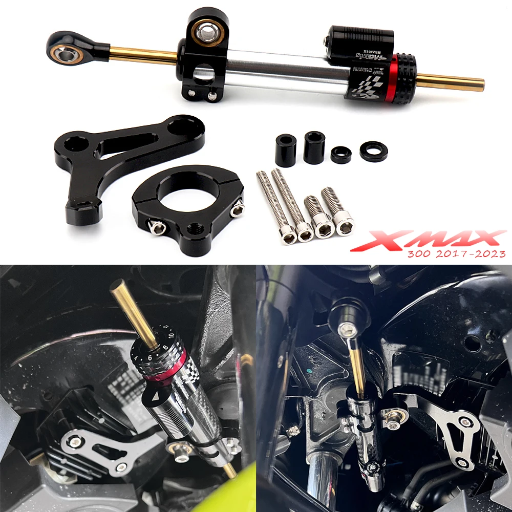 

For YAMAHA XMAX300 XMAX Xmax 300 X-MAX300 X-MAX 300 Motorcycle 2017-2023 Adjustable Steering Stabilize Damper Bracket Mount Kit