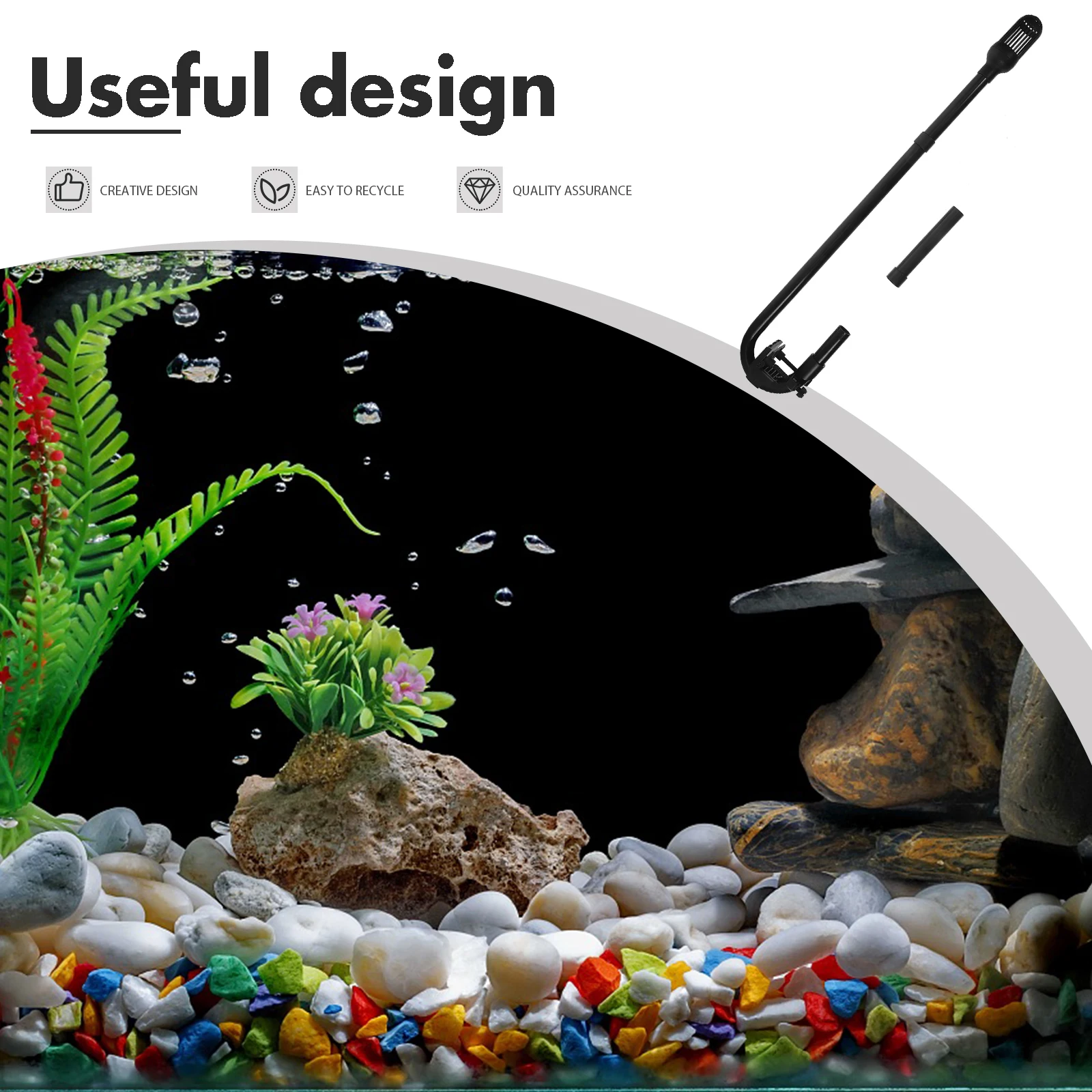 

303B Filter Bucket Accessories Black Single Inlet ABS Material Easy Installation Aquarium Hose Fish Tank Pipeline Durable