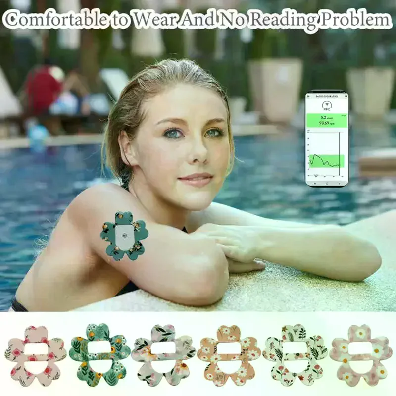 Blood Glucose Monitoring Patch Flexible Adhesion for Meter Sensor Secure for Exercise Daily Life and Sleep Comfort