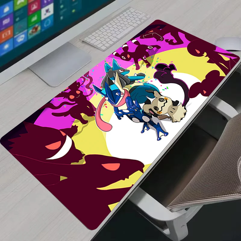 Gaming Mouse Pad Laptop Deskmat Anime Pc Accessories Mousepad P-pokemon Xxl Mat Gamer Large Desktop Extended Rubber Desk Carpet