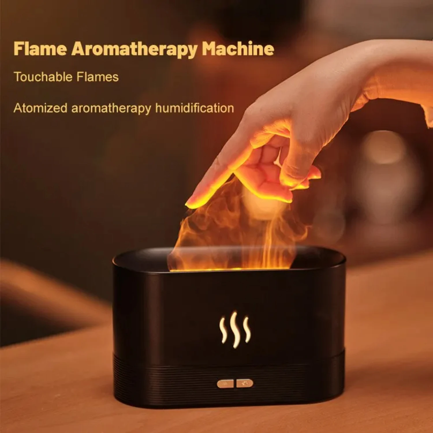 Humidificateur d'Air à Motif de Flamme Ultrasonique, Améliore Votre Environnement, Diffuseur d'Huiles Essentielles, Aromathérapie Relaxante, Nouveauté