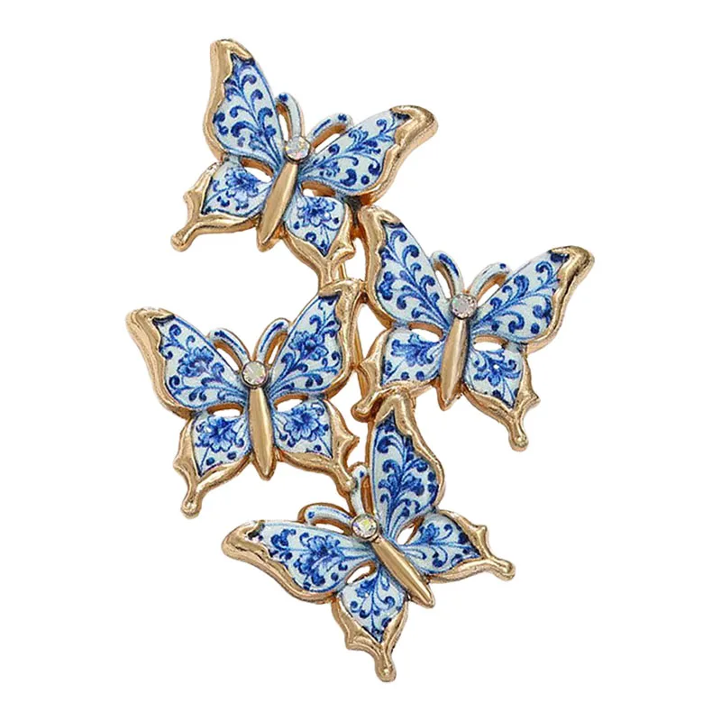 Blue And White Butterfly Brooches For Women Unisex Lovely A Group Of Butterflies Insects Party Casual Brooch Pin Gifts