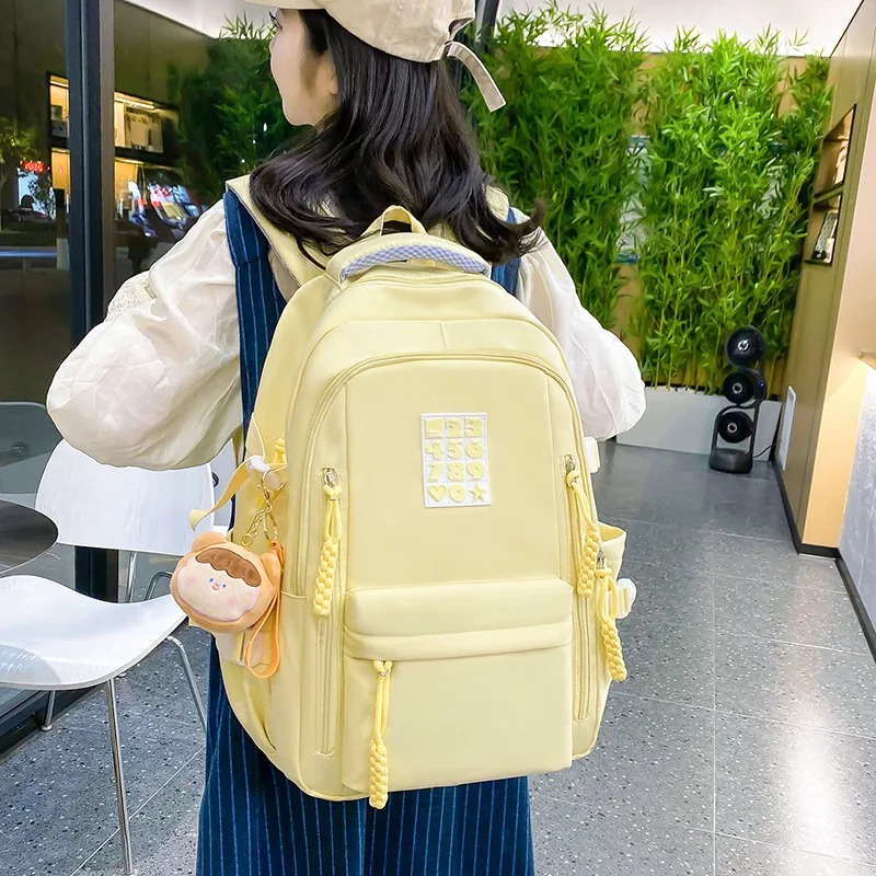 Girl School Bag Backpack Back Pack For Teenager Women Children Female Pink Schoolbag Primary High Bagpack Class Teens Child Kids